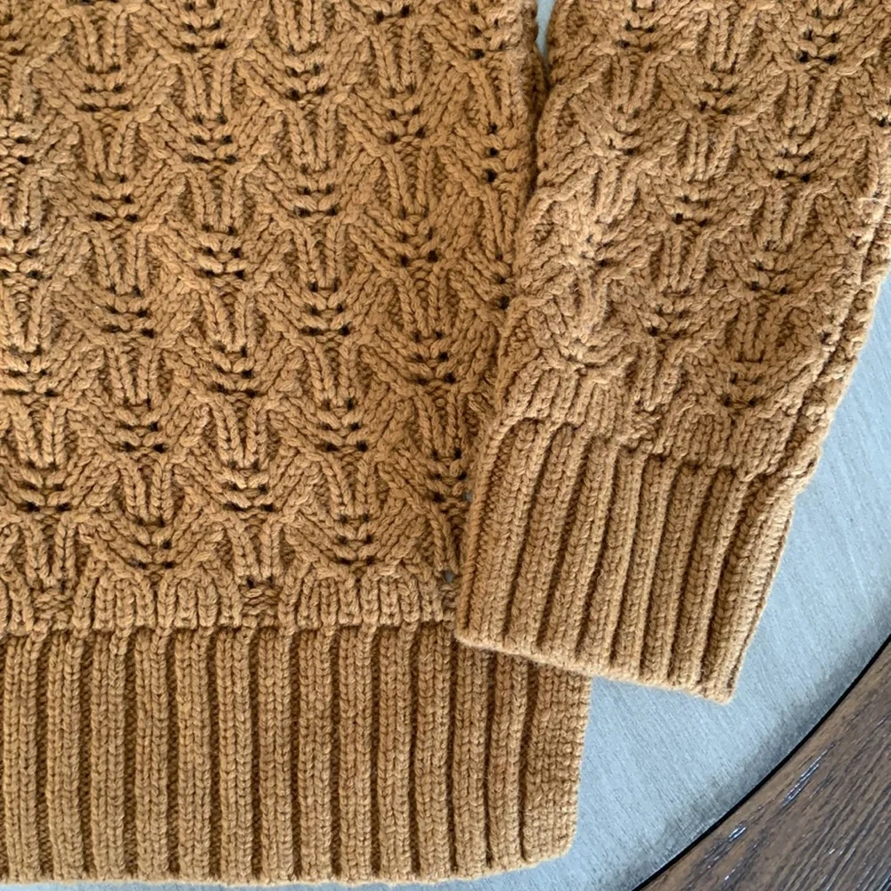 Madewell Pointelle Stitch-Mix Mockneck Sweater Woven Beautiful Interlock Sz S - Picture 6 of 9